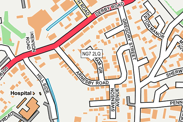 NG7 2LQ map - OS OpenMap – Local (Ordnance Survey)