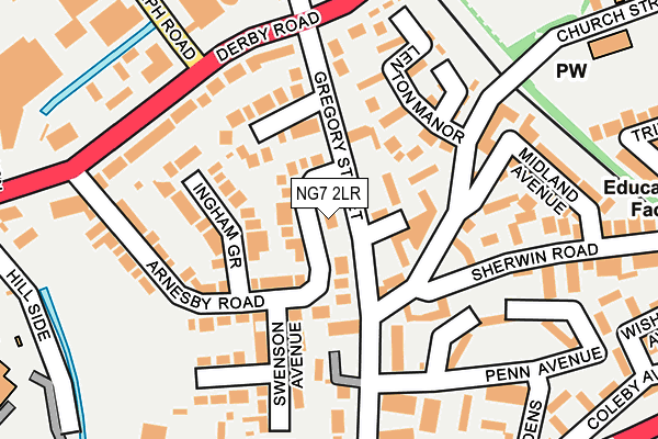 NG7 2LR map - OS OpenMap – Local (Ordnance Survey)