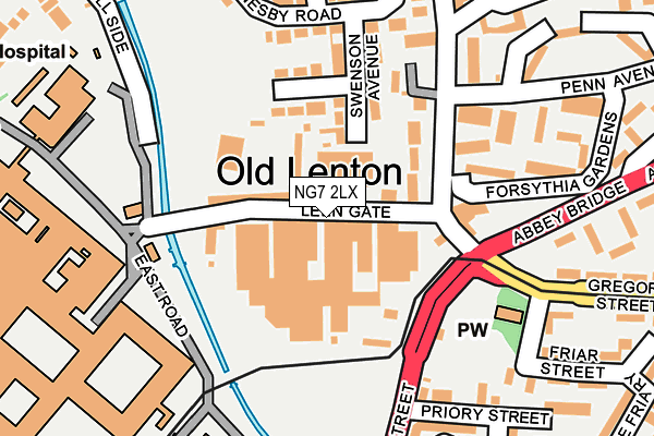 NG7 2LX map - OS OpenMap – Local (Ordnance Survey)