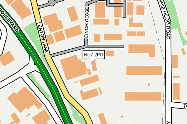 NG7 2PU map - OS OpenMap – Local (Ordnance Survey)