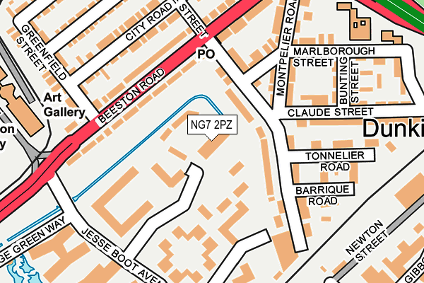 NG7 2PZ map - OS OpenMap – Local (Ordnance Survey)