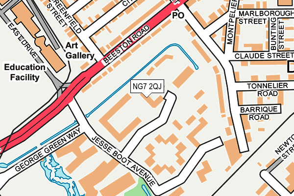 NG7 2QJ map - OS OpenMap – Local (Ordnance Survey)