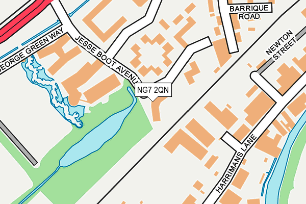 NG7 2QN map - OS OpenMap – Local (Ordnance Survey)