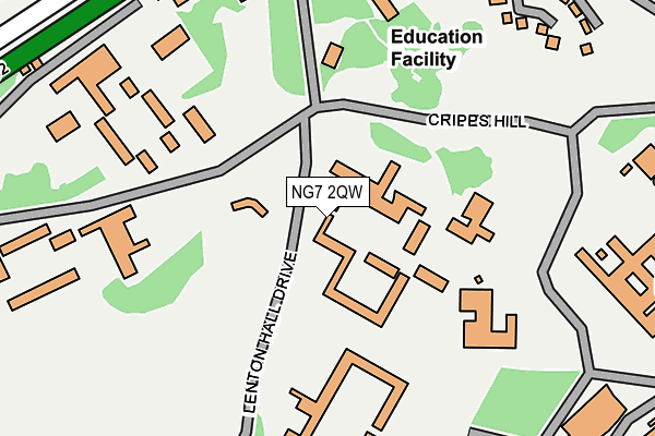 NG7 2QW map - OS OpenMap – Local (Ordnance Survey)