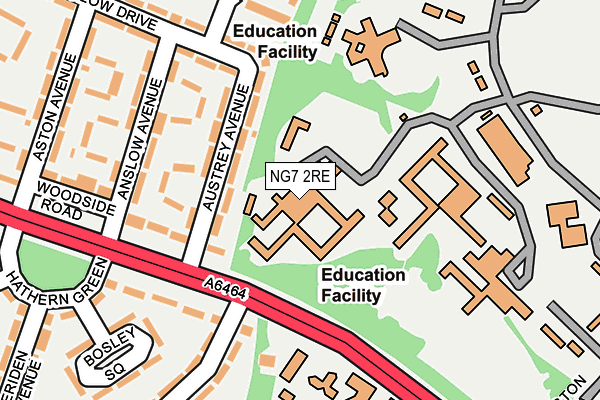 NG7 2RE map - OS OpenMap – Local (Ordnance Survey)