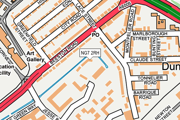 NG7 2RH map - OS OpenMap – Local (Ordnance Survey)