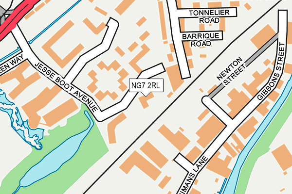 NG7 2RL map - OS OpenMap – Local (Ordnance Survey)