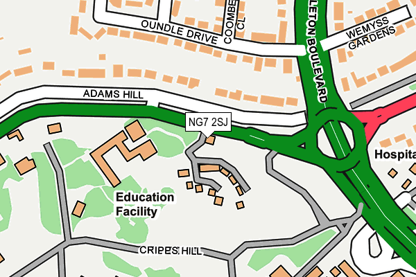 NG7 2SJ map - OS OpenMap – Local (Ordnance Survey)