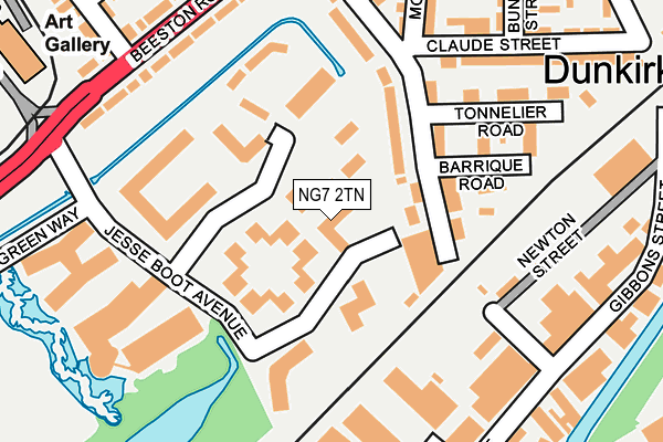 NG7 2TN map - OS OpenMap – Local (Ordnance Survey)