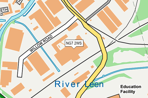 NG7 2WS map - OS OpenMap – Local (Ordnance Survey)
