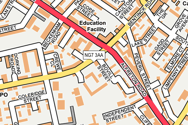 NG7 3AA map - OS OpenMap – Local (Ordnance Survey)