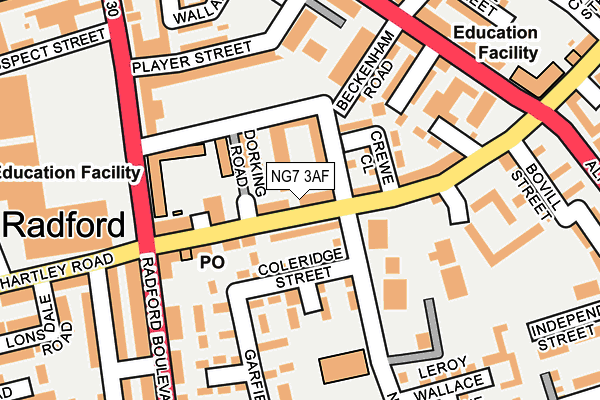 NG7 3AF map - OS OpenMap – Local (Ordnance Survey)