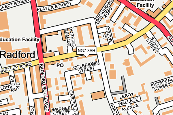 NG7 3AH map - OS OpenMap – Local (Ordnance Survey)