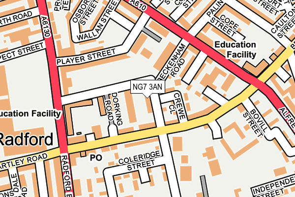 NG7 3AN map - OS OpenMap – Local (Ordnance Survey)