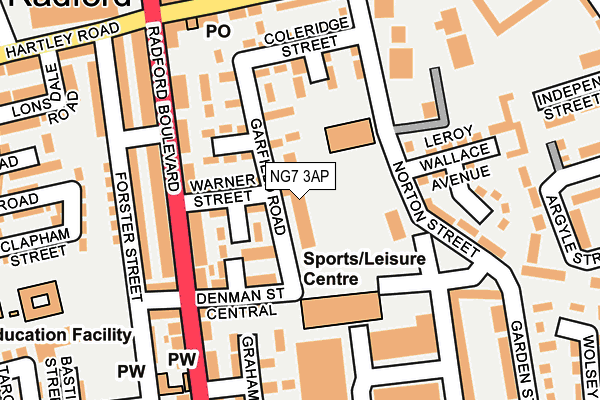 NG7 3AP map - OS OpenMap – Local (Ordnance Survey)