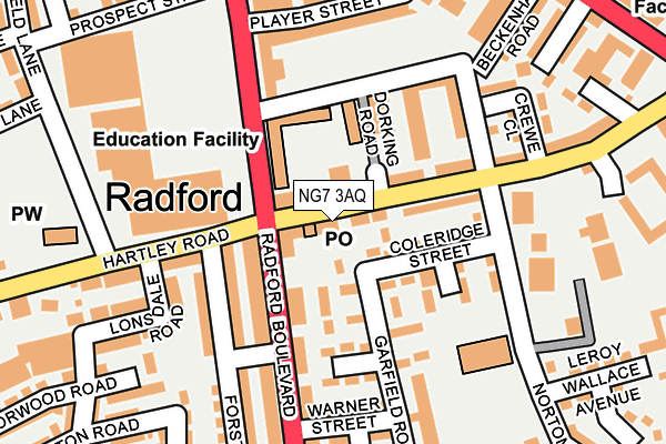 NG7 3AQ map - OS OpenMap – Local (Ordnance Survey)