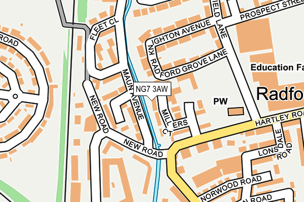 NG7 3AW map - OS OpenMap – Local (Ordnance Survey)