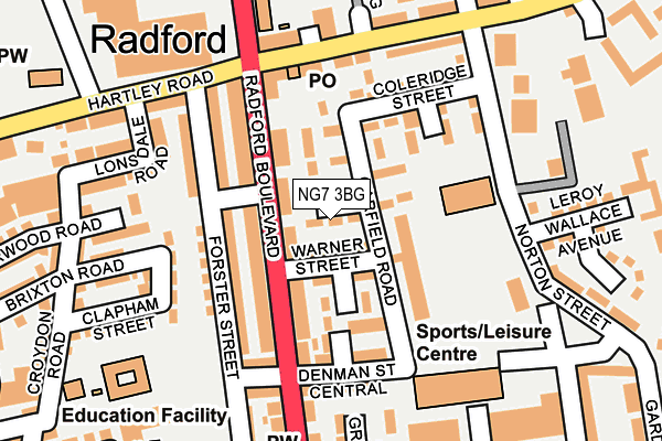 NG7 3BG map - OS OpenMap – Local (Ordnance Survey)