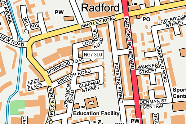 NG7 3DJ map - OS OpenMap – Local (Ordnance Survey)