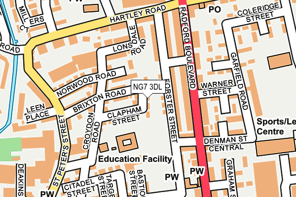 NG7 3DL map - OS OpenMap – Local (Ordnance Survey)