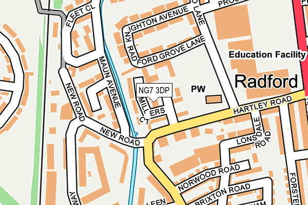 NG7 3DP map - OS OpenMap – Local (Ordnance Survey)