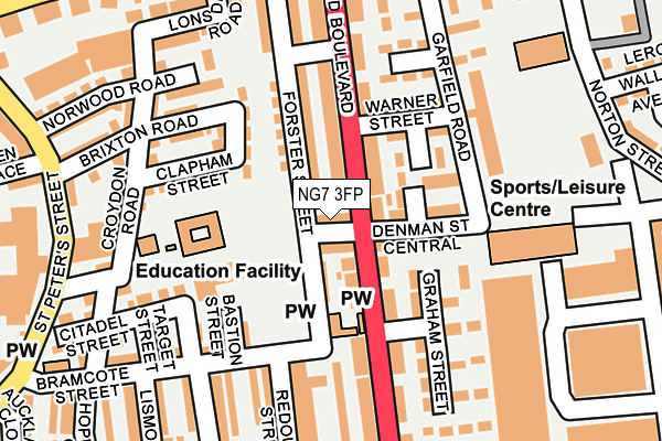 NG7 3FP map - OS OpenMap – Local (Ordnance Survey)