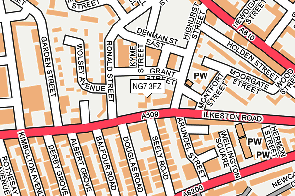 NG7 3FZ map - OS OpenMap – Local (Ordnance Survey)