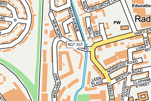 NG7 3GT map - OS OpenMap – Local (Ordnance Survey)
