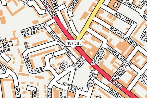 NG7 3JR map - OS OpenMap – Local (Ordnance Survey)