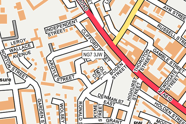 NG7 3JW map - OS OpenMap – Local (Ordnance Survey)