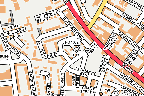 NG7 3JZ map - OS OpenMap – Local (Ordnance Survey)