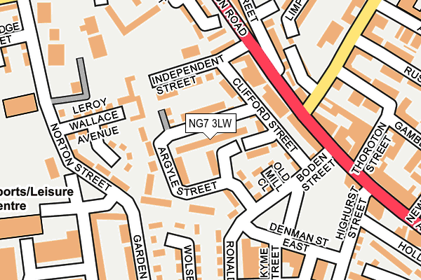 NG7 3LW map - OS OpenMap – Local (Ordnance Survey)