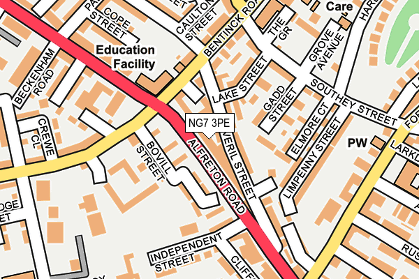 NG7 3PE map - OS OpenMap – Local (Ordnance Survey)