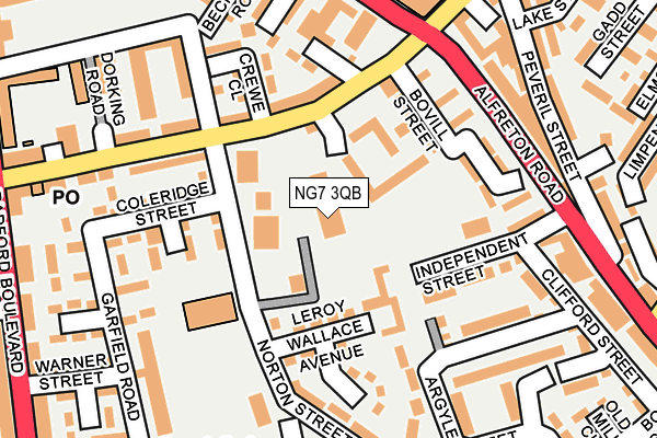 NG7 3QB map - OS OpenMap – Local (Ordnance Survey)