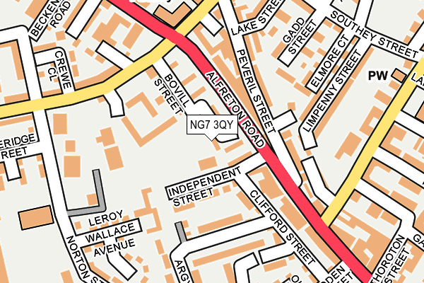 NG7 3QY map - OS OpenMap – Local (Ordnance Survey)