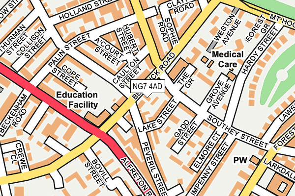 NG7 4AD map - OS OpenMap – Local (Ordnance Survey)