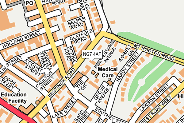 NG7 4AF map - OS OpenMap – Local (Ordnance Survey)
