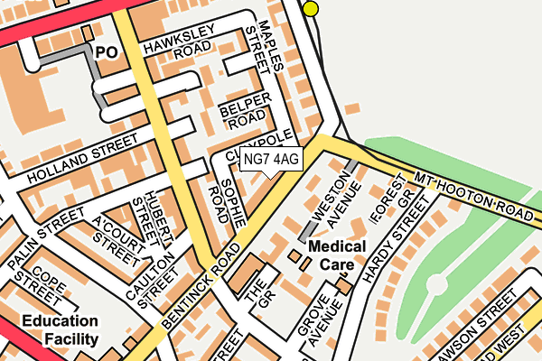NG7 4AG map - OS OpenMap – Local (Ordnance Survey)