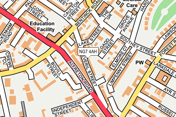 NG7 4AH map - OS OpenMap – Local (Ordnance Survey)