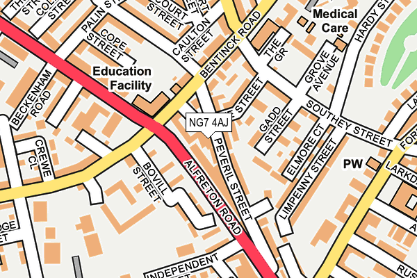 NG7 4AJ map - OS OpenMap – Local (Ordnance Survey)