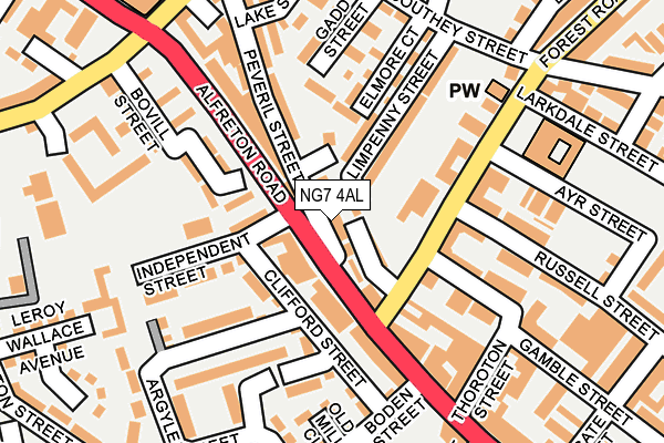 NG7 4AL map - OS OpenMap – Local (Ordnance Survey)