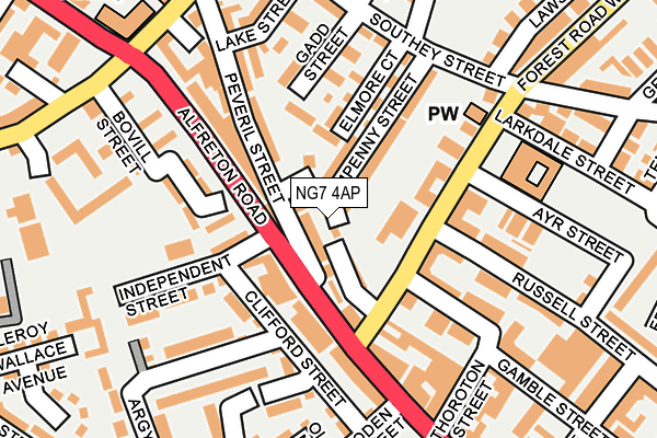 NG7 4AP map - OS OpenMap – Local (Ordnance Survey)