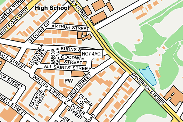 NG7 4AQ map - OS OpenMap – Local (Ordnance Survey)