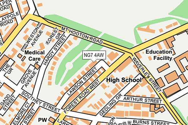 NG7 4AW map - OS OpenMap – Local (Ordnance Survey)