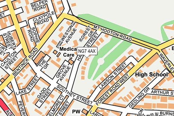 NG7 4AX map - OS OpenMap – Local (Ordnance Survey)