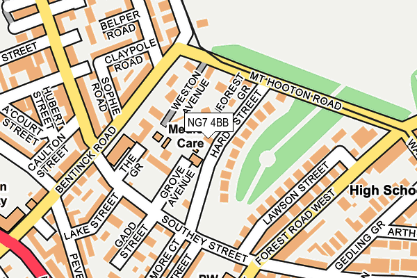 NG7 4BB map - OS OpenMap – Local (Ordnance Survey)