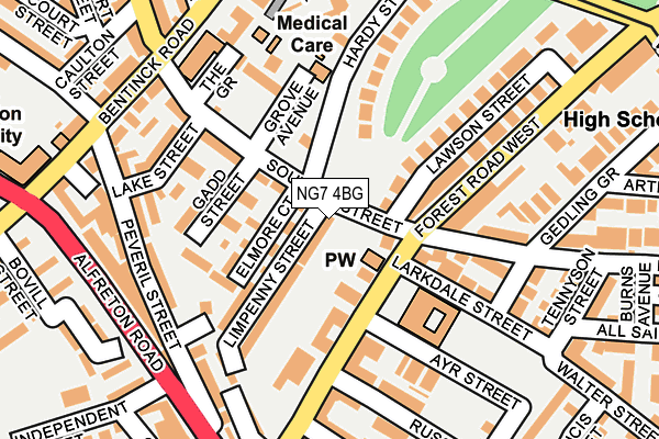 NG7 4BG map - OS OpenMap – Local (Ordnance Survey)