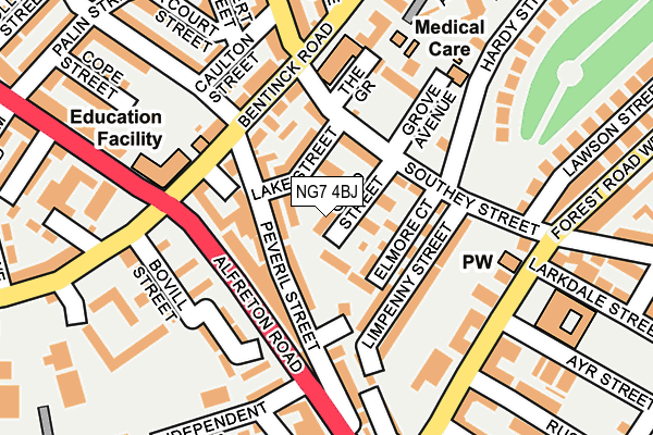 NG7 4BJ map - OS OpenMap – Local (Ordnance Survey)