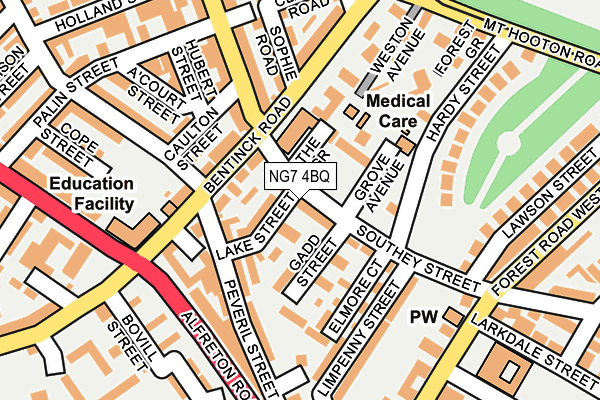 NG7 4BQ map - OS OpenMap – Local (Ordnance Survey)