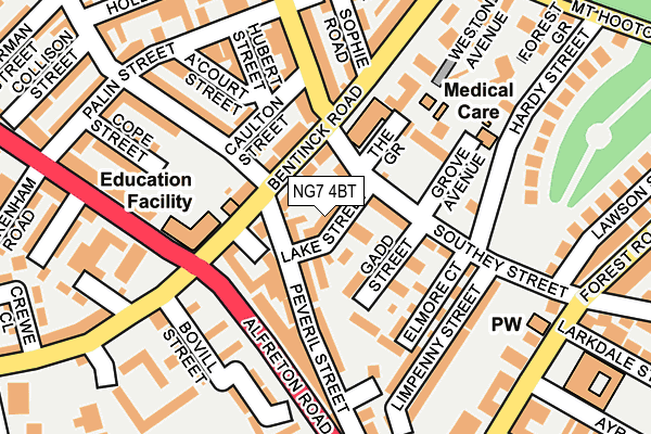 NG7 4BT map - OS OpenMap – Local (Ordnance Survey)